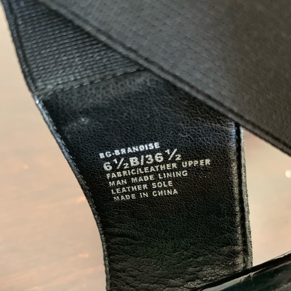 BCBGeneration Brandise Black Patent Elastic Heels/Open Toe Sandal - Picture 4 of 6